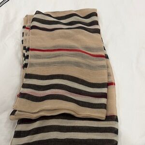Striped Beige and Black Scarf